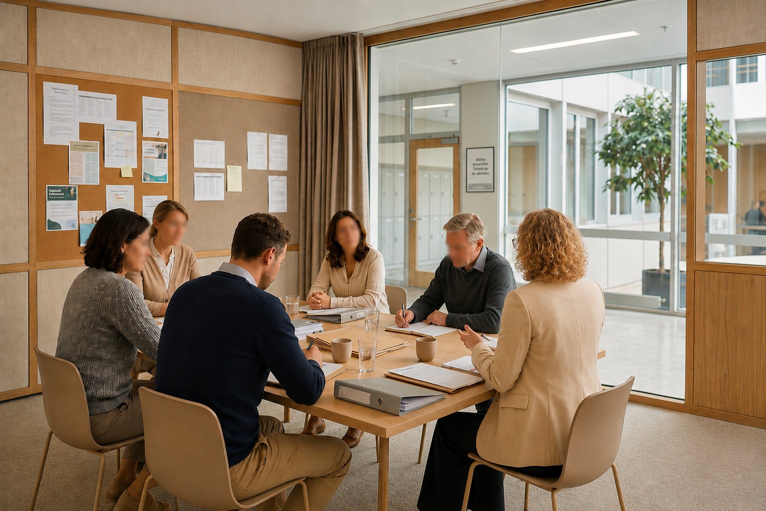 Mise en situation : réunion d’équipe pédagogique en institution éducative suisse.